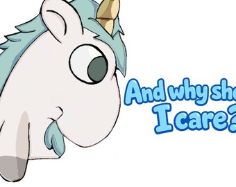 Et pourquoi devrais-je m'en soucier ? - Unicorse - Sticker vinyle bleu