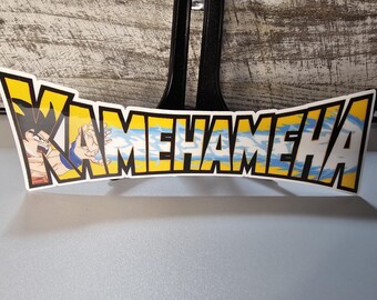 Autocollant prénom KAMEHAMEHA | Sticker Energy Blast inspiré des animes