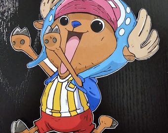 One Piece - Tony Tony Chopper - Sticker vinyle brillant imperméable et résistant aux UV