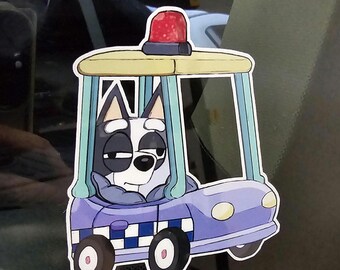 Autocollant de voiture de police pour muffins somnolents | Décalcomanie en vinyle inspirée des bleus
