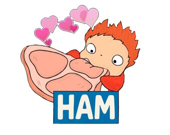vinyle autocollant amateur de jambon | Décalcomanie mème drôle de jambon kawaii