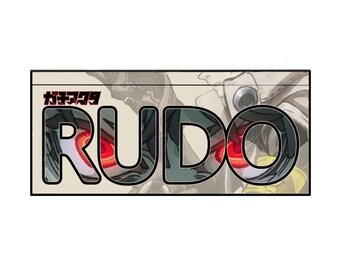 GACHIAKUTA - Rudo Surebrec - Nom du personnage principal - Sticker vinyle imperméable et résistant aux UV - Brillant