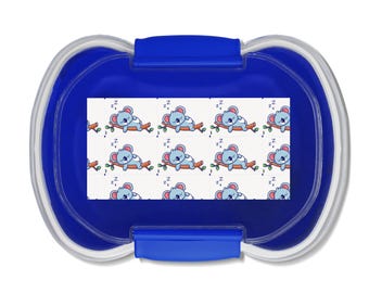 Cute Cartoon Blue Two-Tier Bento Box for Lunches, Kids Meal Prep, School, Back to School, Gift for Food Lovers