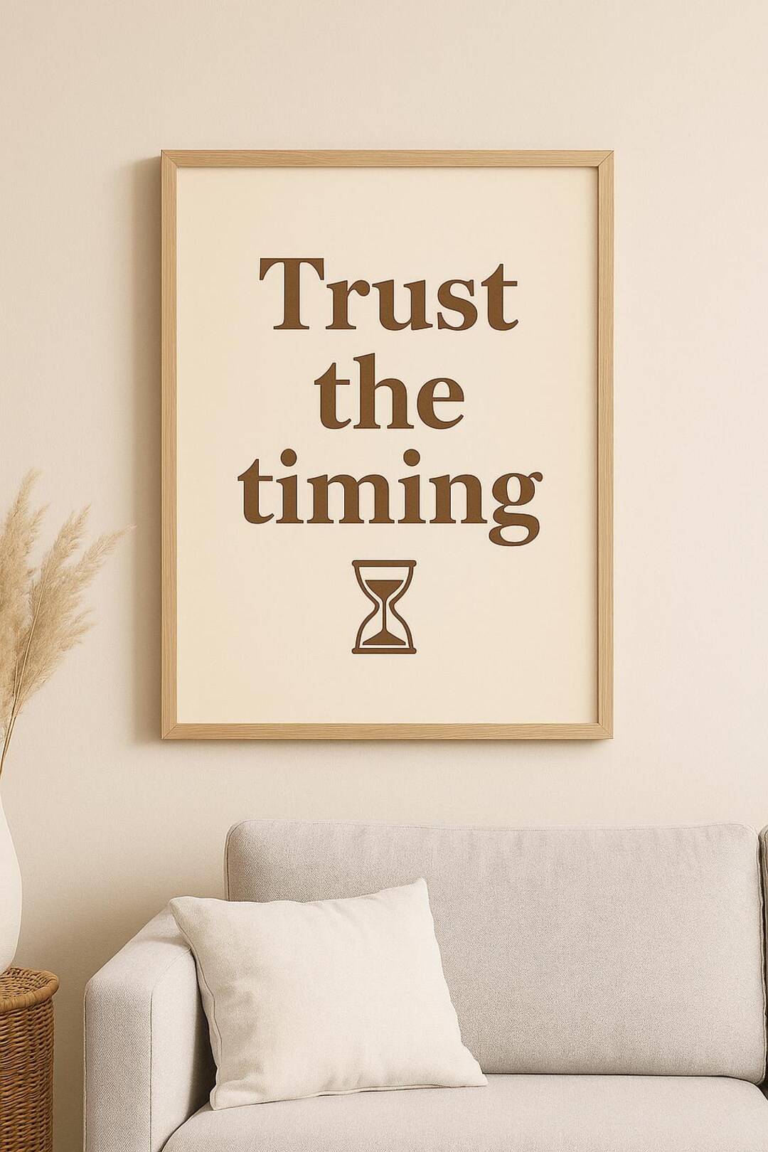 Trust the Timing Quote Print | Minimalist Motivational Wall Art ...