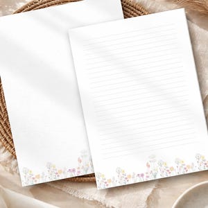 JW Letter Writing Bundle Floral Paper Printable Letter Sheets(lined and unladed  | A4 & US letter| PDF