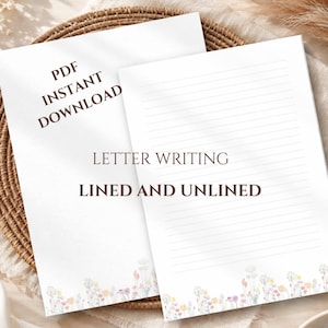 JW Letter Writing Bundle Floral Paper Printable Letter Sheets(lined and unladed  | A4 & US letter| PDF