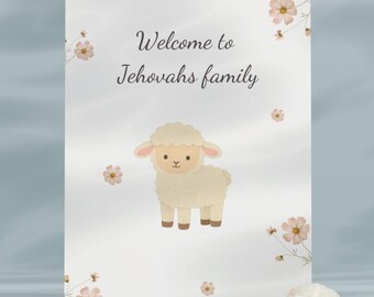 Carte de vœux « Bienvenue dans la famille de Jéhovah » Cadeau pour Témoins de Jéhovah Baptême Encouragement spirituel Mouton - 12,7 x 17,8 cm