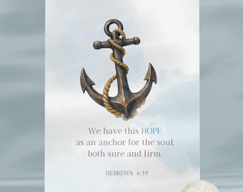 Hébreux 6:19 Carte d'encouragement Témoins de Jéhovah L'espoir comme une ancre Verset biblique Salutation chrétienne PDF Art nautique