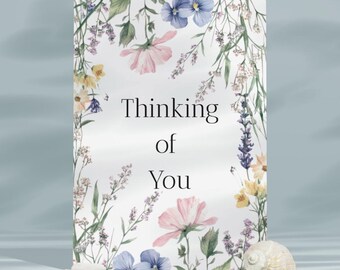 Carte de vœux Témoins de Jéhovah - Pensées pour vous - Motif floral pastel - Réconfort et encouragement - Convention - Assemblée