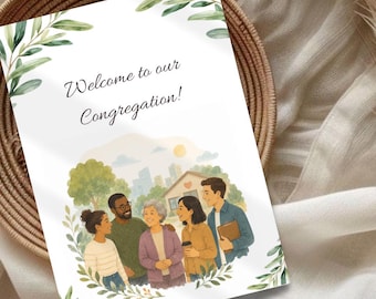 Cartes de voeux JW imprimables Bienvenue dans notre congrégation PDF PNG A4 - 5 X 7