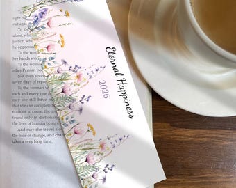 Marque-page Bonheur Éternel Floral Convention des Témoins de Jéhovah 2026 à imprimer (Téléchargement numérique)
