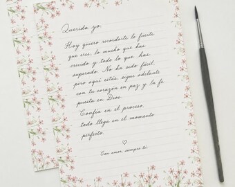 Ensemble de papeterie florale à imprimer pour la rédaction de lettres (PDF, formats A4 et US Letter) - Téléchargement gratuit - Format A4 et US Letter