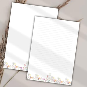 JW Letter Writing Bundle Floral Paper Printable Letter Sheets | A4 & US Stationery Set