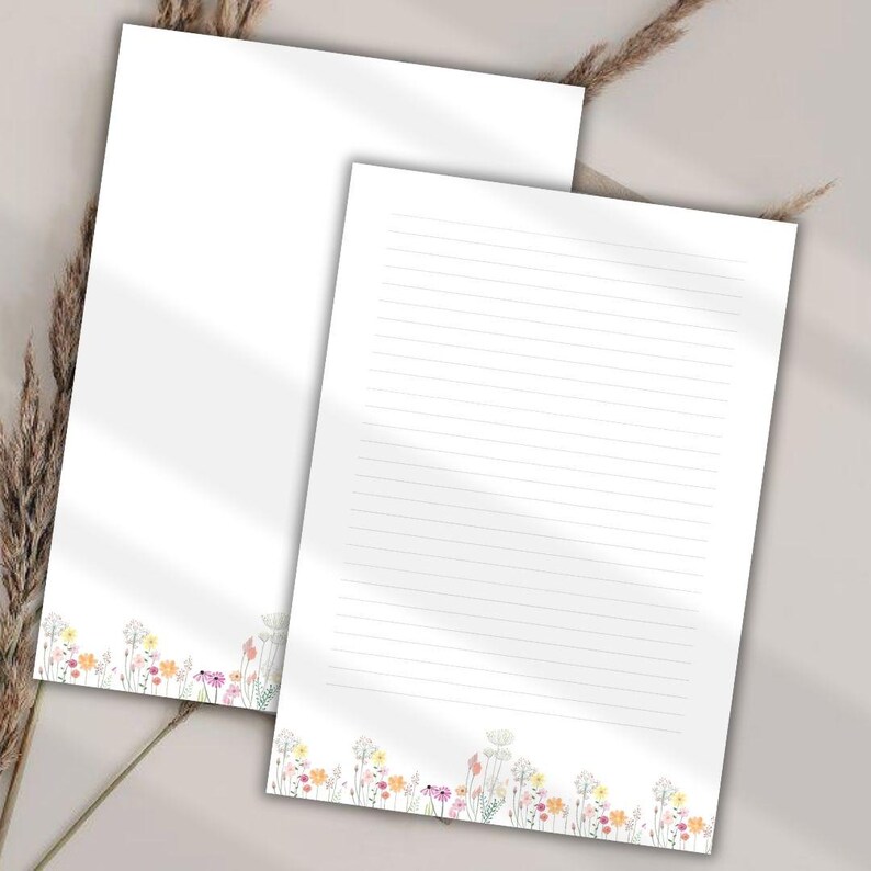 JW Letter Writing Bundle Floral Paper Printable Letter Sheets | A4 & US Stationery Set
