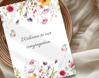 Bienvenue à notre carte de vœux de la congrégation - 5 x 7 pouces - PDF - PNG