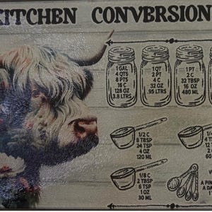 Rustikales Highland Kuh Glas Schneidebrett: Bauernhaus Küche Dekor