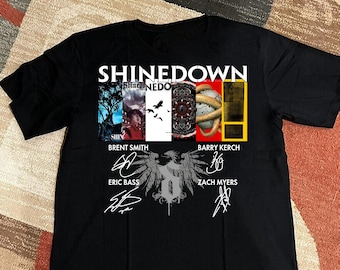 Shinedown Camiseta - Hombre Mujer Negro Negro (Large