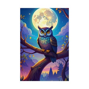 Whimsical Owl Wall Art Print, Nature-Inspired Home Décor, Perfect for Gifts, Kids&#39; Rooms, and Nature Lovers, Owl Poster Decor