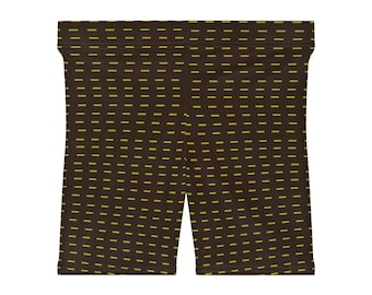 Pantaloncini da ciclista con stampa Sashoki color oliva / Pantaloncini sportivi casual con stampa integrale