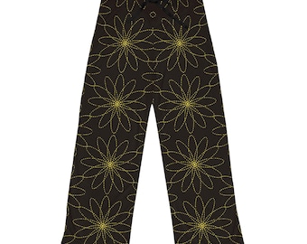 Goldene Daisy Muster Pyjama Hose | Blumige Nachtwäsche