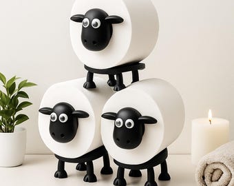 Sheep Toilet Paper Holder Farmhouse Bathroom Decor Animal Toilet Roll Stand