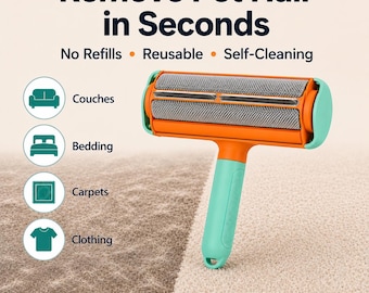 Reusable Pet Hair Remover Roller, Furniture Carpet Lint Clothes Car Tool