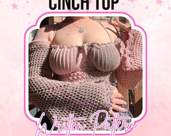 Top con cordón ajustable // Patrón escrito // PDF