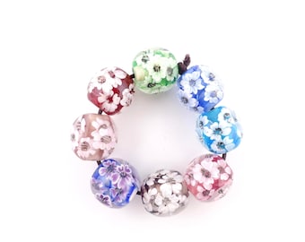 Handmade Lampwork Glass Flower Beads: DIY Jewelry Supplies