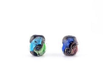 Handmade Lampwork Glass Beads 16MM: Foil Jewelry Supplies