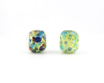 Vintage Lampwork Glass Bead: Handmade Foil Murano Style (14-20mm)