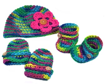 PATTERN Baby Hat / Booties / Mitts Set
