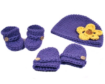 PATTERN Baby Hat / Booties / Mitts Set