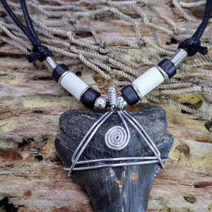 Fossilized Megalodon Shark Tooth Necklace