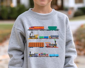 Kids Train Sweatshirt, Birthday Train Baby Sweater, Choo Choo Train Crewneck, Rainbow Train Outfit