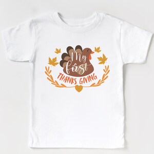 My First Thanksgiving Baby Tee Shirt, Cute Turkey Fall Outfit, Infant Thanksgiving Bodysuit, Toddler Autumn Tee, Holiday Family Outfit