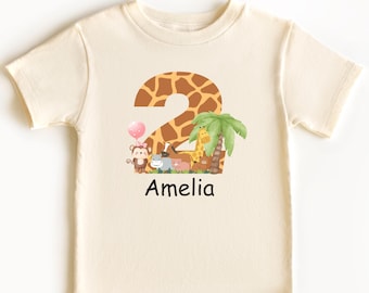 Camiseta personalizada para segundo cumpleaños, camiseta para niño pequeño, traje de cumpleaños para niño de dos años, camiseta para el segundo cumpleaños infantil