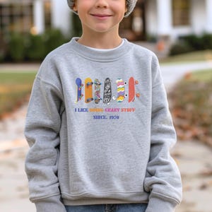 Kinder Skateboard Sweatshirt, lustiges Skater-Sweatshirt, Skateboard Sport Rundhalsausschnitt, Teen Streetwear, Skater Boy Pullover