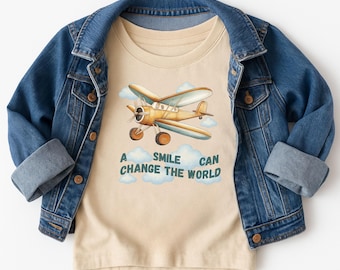Kids Positive Message Airplane Shirt, Motivational Pilot Toddlers Tees, Airlplane Lover Shirt Gift