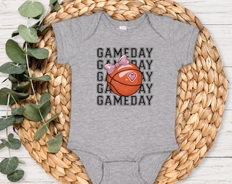 Gameday Basketball Toddler Bodysuit, Cute Baby Bodysuit Outfit, Infant Basketball Game Day Creeper, Sports Team Baby Gift