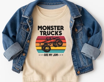 Camiseta "Monster Trucks Are My Jam", camiseta infantil para amantes de los camiones, sudadera con remolque de tractor