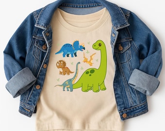 Kids Dinosaur T-Shirt, Boys Dino Tee, T-Rex Graphic Shirt, Prehistoric Jurassic Theme Top, Fun Dinosaur Shirt for Toddlers and Kids