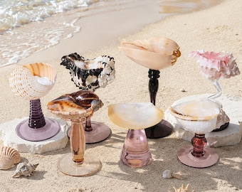 Handgemachte Muschel-Weingläser, Dekorationen mit Küsten-Thema, Strandhochzeitsgeschenke, Junggesellenabschiedsgeschenke