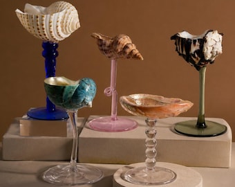 Muschel-Weingläser, Muschel-Martini-Cocktailgläser, Dekoration für Strandhochzeiten, Geschenk für Brautjungfern, Einzugsgeschenk im Küstenstil