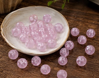 Mattierte Glasperlen mit Polka-Dots, Lampwork-Perlen für die Schmuckherstellung, DIY-Armband- und Halskettenzubehör, Geschenk für Ehefrau oder Tochter
