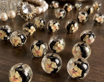 Blumenförmige Glasperlen, handgefertigte Blumenperlen für die Schmuckherstellung, DIY-Zubehör für Armbänder und Halsketten, Geschenk für Ehefrau oder Tochter