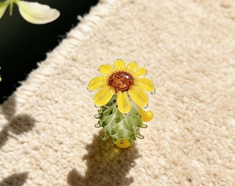 Handgefertigte Glas Igel Figur, Blumendekor, Mini Ornament , Geschenk der Freundin, Geschenk der Frau