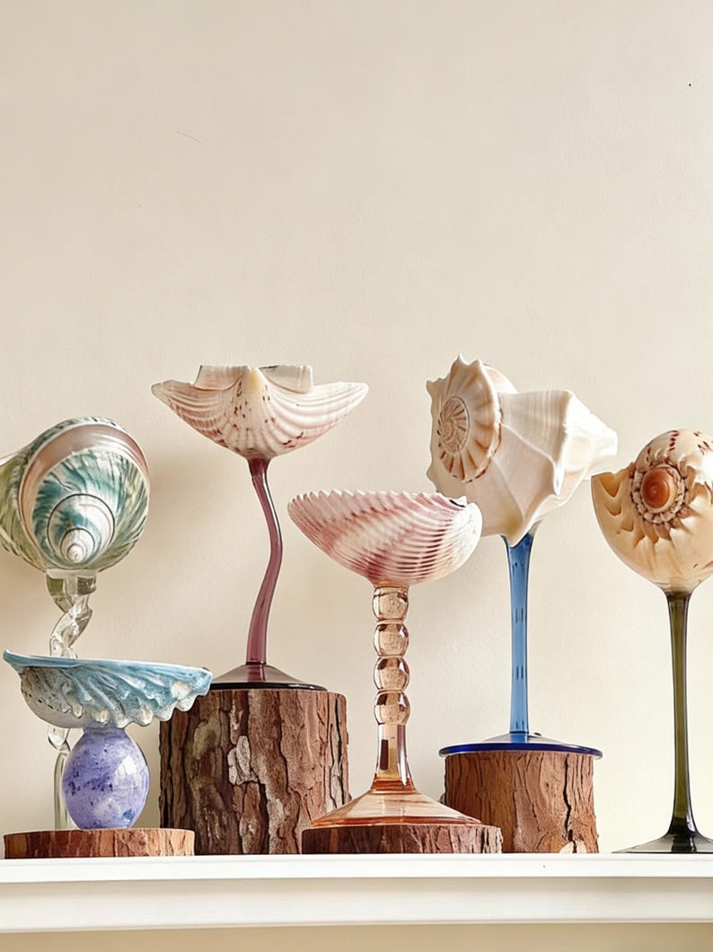 Sea Shell Wine Rack Handmade Shell Wine Glass | Coastal Style Decoration | Beach Wedding ...