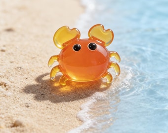 Hand-blown glass little crabs, Marine life ornaments, mini Marine art sculptures, gifts for ocean lovers