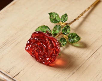 Handmade glass rose bouquets, everlasting rose decorations, glass flower ornaments, home ornaments, anniversary gifts, glass artworks