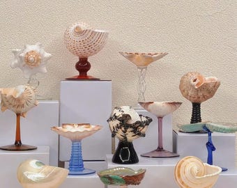 Copas de Martini con Conchas Marinas, Decoración para Bodas en la Playa, Regalo para Damas de Honor